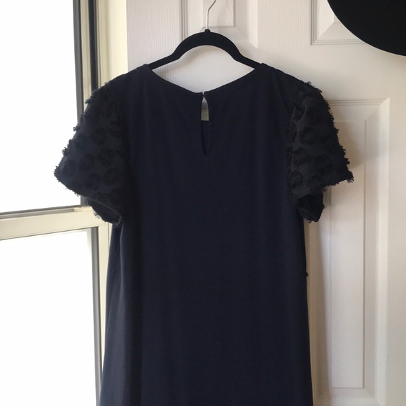 Navy blue Loft dress with ruffle sleeves - Picture 3 of 3